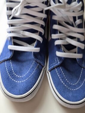 Vans Blue and White High-Top ! Worn Once ♤♤  Size 10 - Grab today!